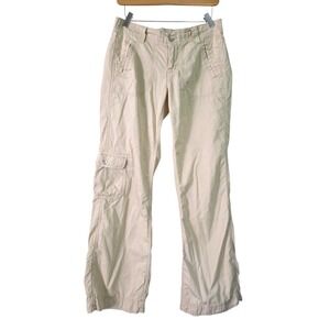 BDG Cream Beige Baggy Low Rise Cotton Cargo Pants Utility Pockets S Small Loose